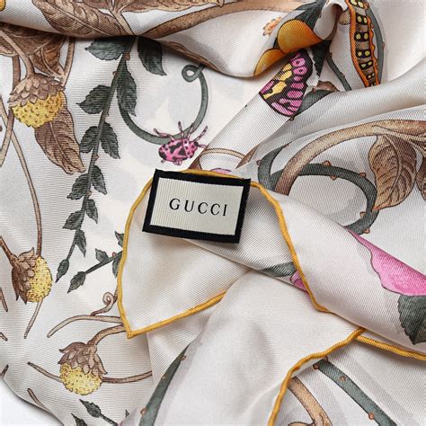 vintage gucci flower silk scarf|authentic gucci silk scarf.